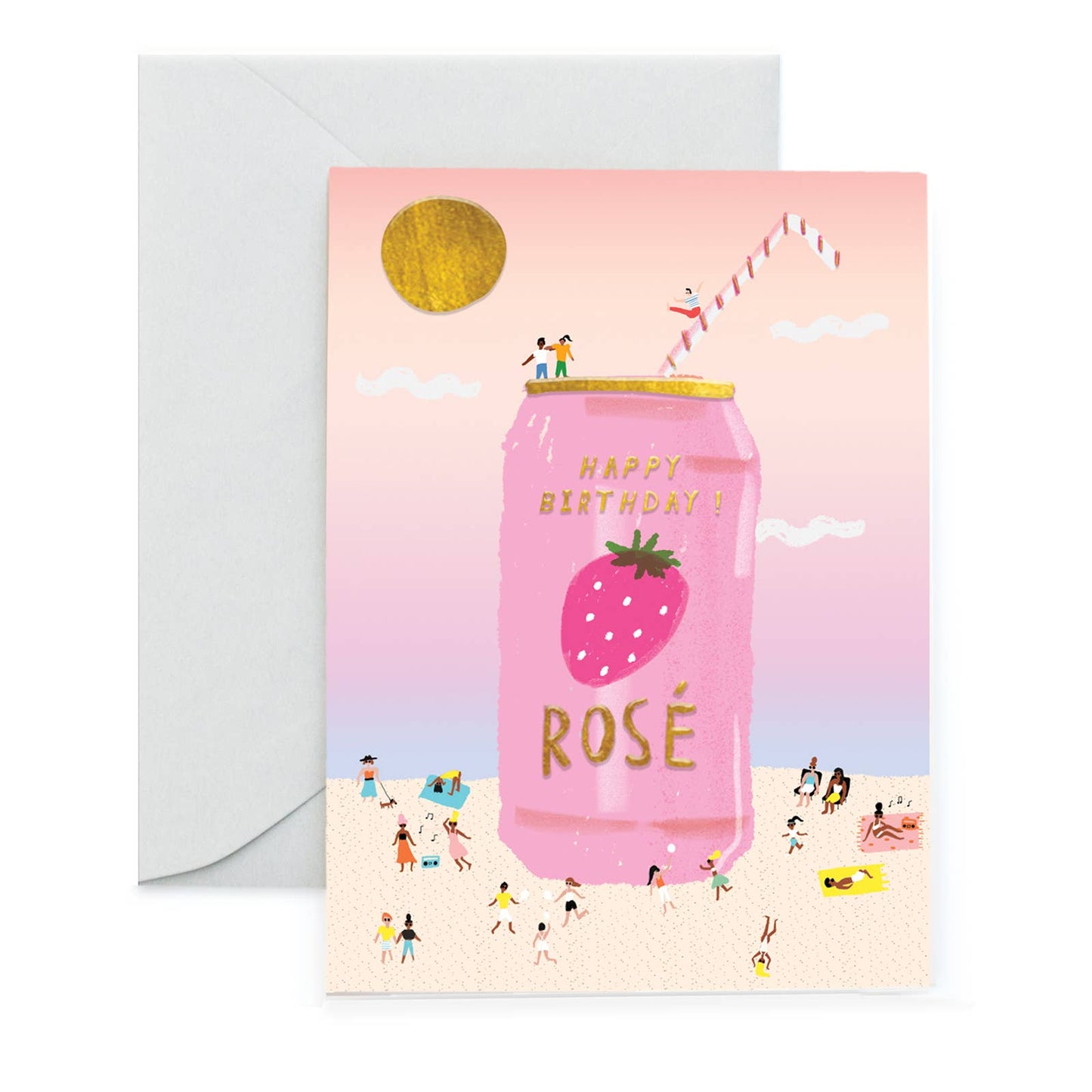 Rose on the Beach - Birthday Card