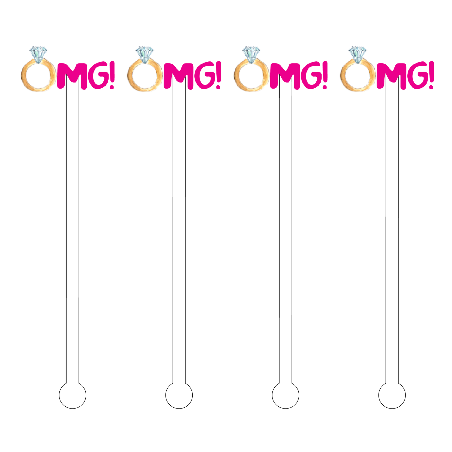 OMG Engagement Acrylic Stir Sticks