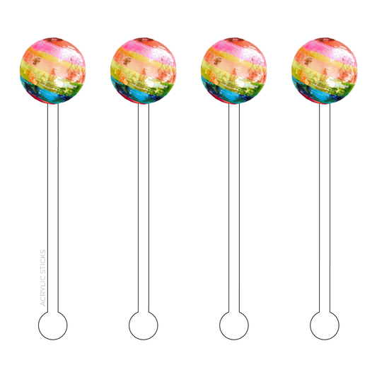 Colorful Disco Ball Acrylic Stir Sticks