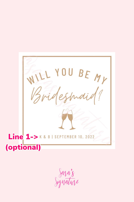 Cheers Bridesmaid Proposal Label