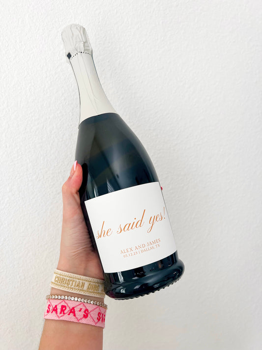 She Said Yes! Champagne Label