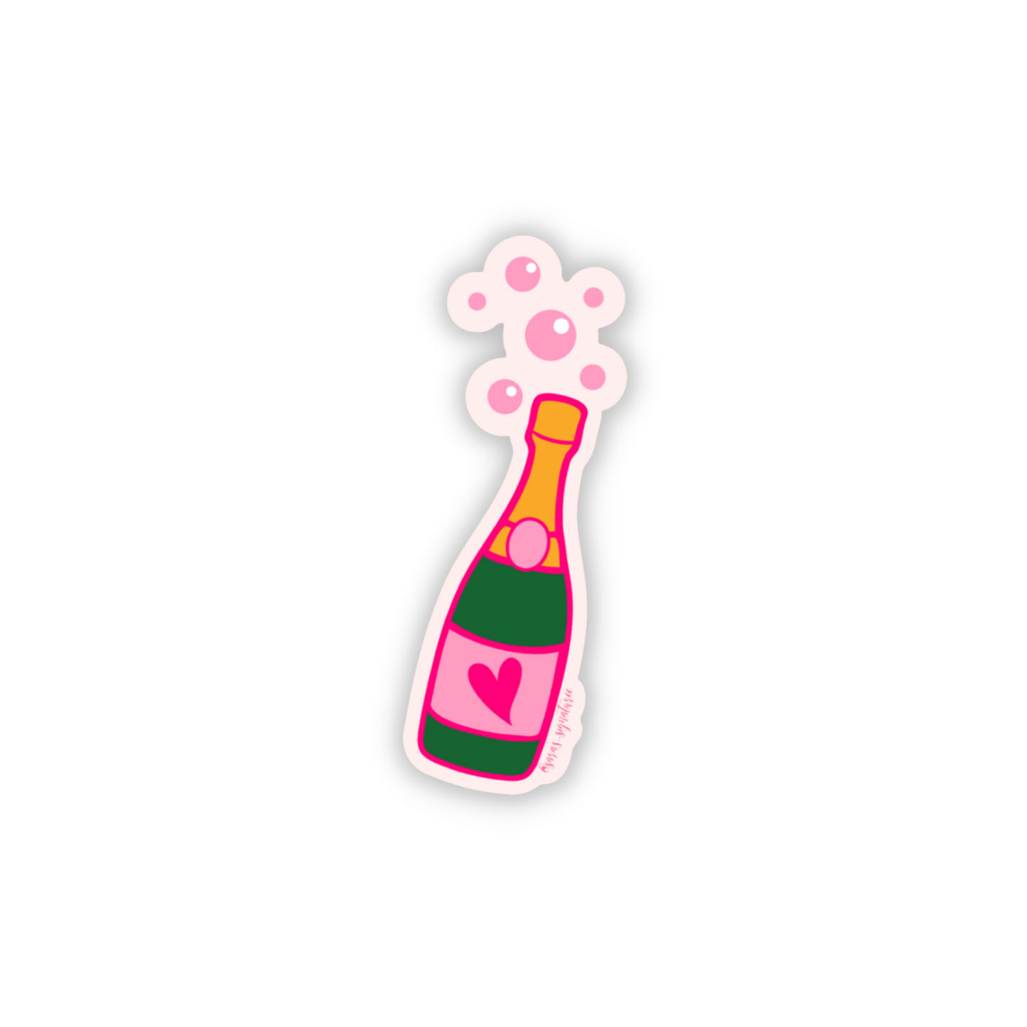 Champagne Bottle Decal Sticker