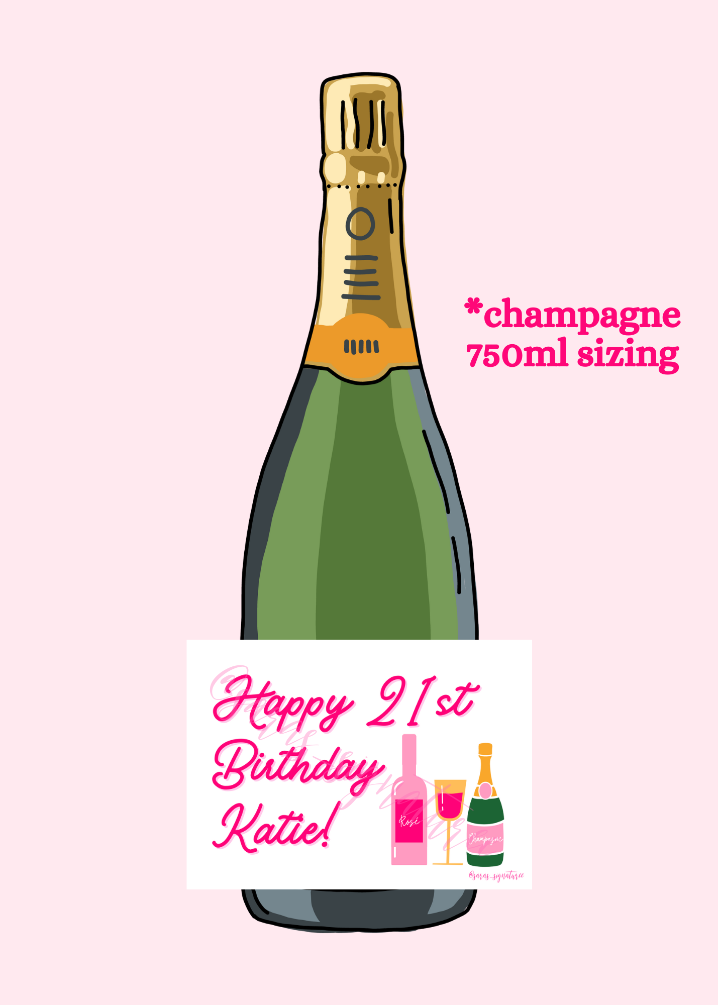 Custom Birthday Bubbly Label