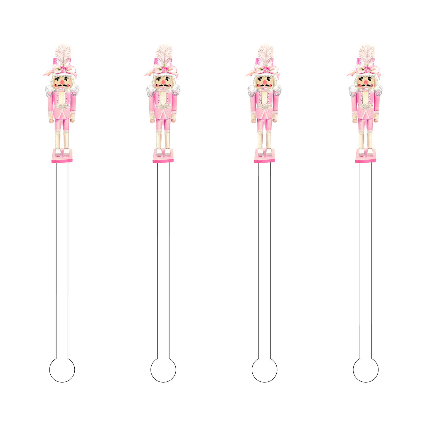 Pink Nutcracker Acrylic Stir Sticks