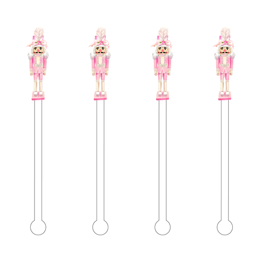 Pink Nutcracker Acrylic Stir Sticks