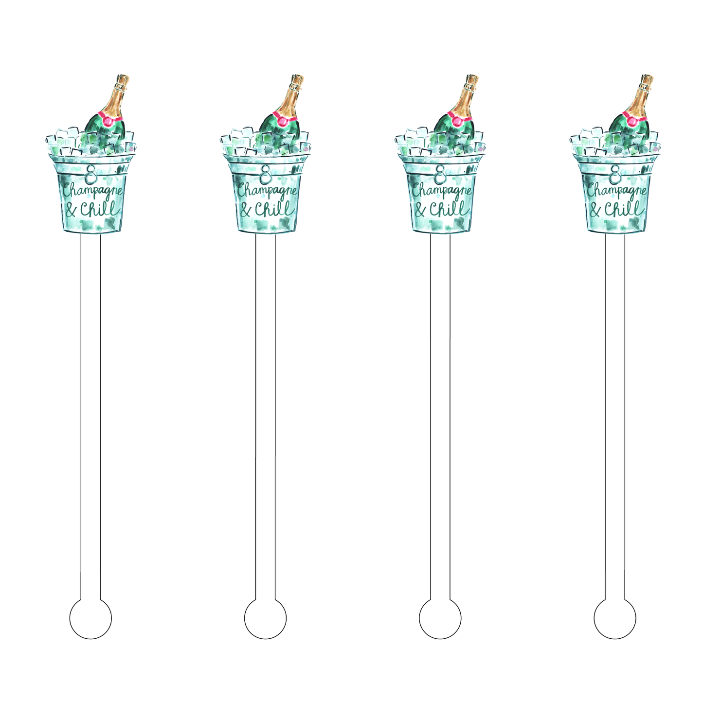 Champagne & Chill Acrylic Stir Sticks